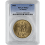 $20 U.S. GOLD SAINT PCGS63 NO MOTTO