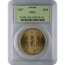 $20 U.S. GOLD SAINT PCGS64