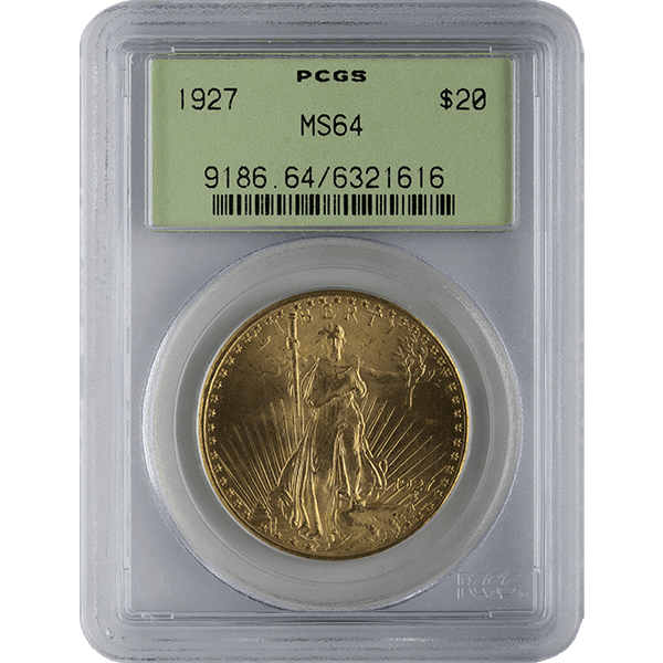 $20 U.S. GOLD SAINT PCGS64