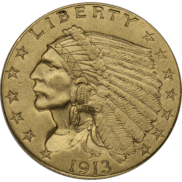 $2.5 U.S GOLD INDIAN AU