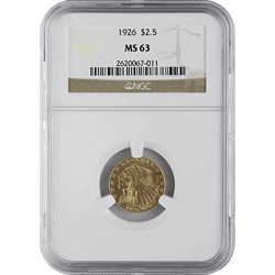 $2.5 U.S. GOLD INDIAN NGC63