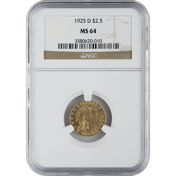 $2.5 U.S. GOLD INDIAN NGC64