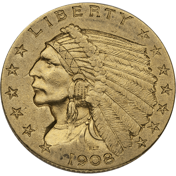 $2.5 U.S. GOLD INDIAN VF