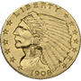 $2.5 U.S. GOLD INDIAN XF