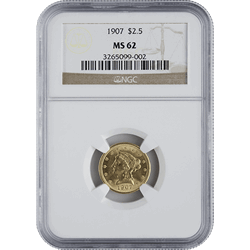 $2.5 U.S. GOLD LIBERTY NGC62