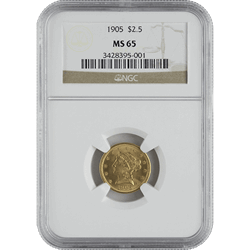 $2.5 U.S. GOLD LIBERTY NGC65