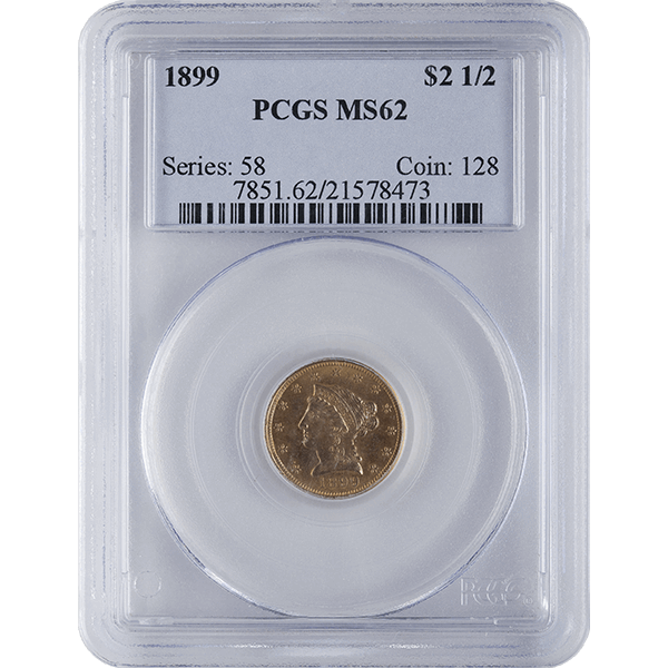 $2 1/2 LIBERY PCGS MS-62