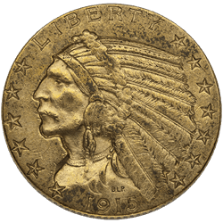 $5 U.S. GOLD INDIAN AU