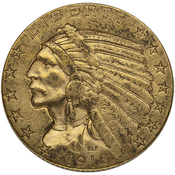 $5 U.S. GOLD INDIAN AU
