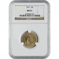 $5 U.S. GOLD INDIAN NGC61