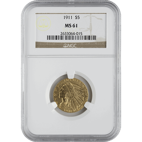$5 U.S. GOLD INDIAN NGC61