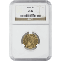 $5 U.S. GOLD INDIAN NGC62
