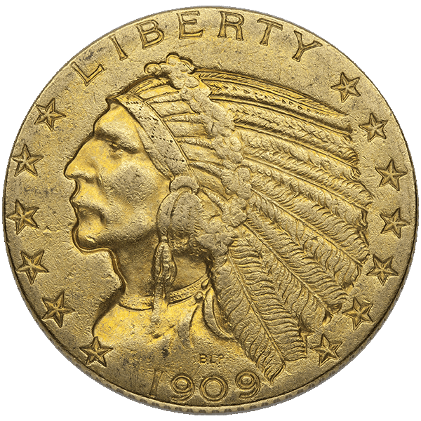 $5 U.S. GOLD INDIAN XF