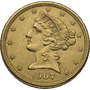 $5 U.S. GOLD LIBERTY AU