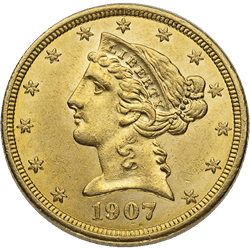 $5 U.S. GOLD LIBERTY BU