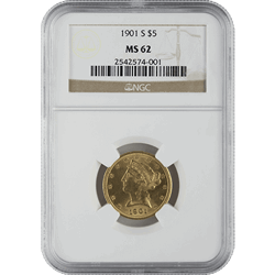 $5 U.S. GOLD LIBERTY NGC MS62