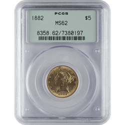 $5 U.S. GOLD LIBERTY PCGS62