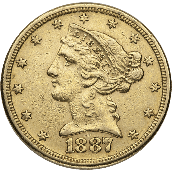 $5 U.S. GOLD LIBERTY XF