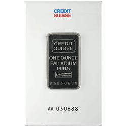 Recognized Mint (Our Choice) 1 oz .9995 Palladium Bar