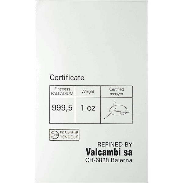 1 OZ PALLADIUM BAR