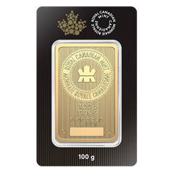 Royal Canadian Mint 100g .9999 Gold Bar