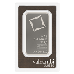 100 gram Palladium Bar Valcambi