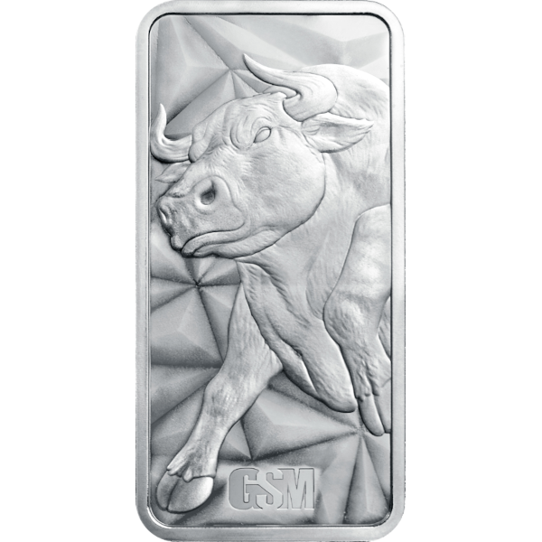 SILVER BARS 10 OZ - 10 OZ SILVER BAR BULL AND BEAR GOLDEN STATE MINT - 10SBBBGSM