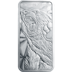 10 oz Silver Bar Bull And Bear Golden State Mint