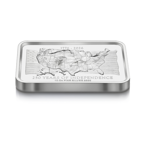 SILVER BARS 10 OZ - 10 OZ SILVER BAR US INDEPENDENCE HIGH RELIEF AUSTRALIAN BULLION CO - 10SBUSABC