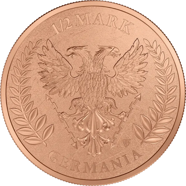 2026 1/2 oz Copper Round Germania, back