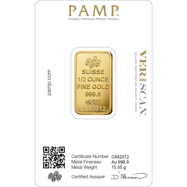 1/2 OZ GOLD BAR PAMP FORTUNA