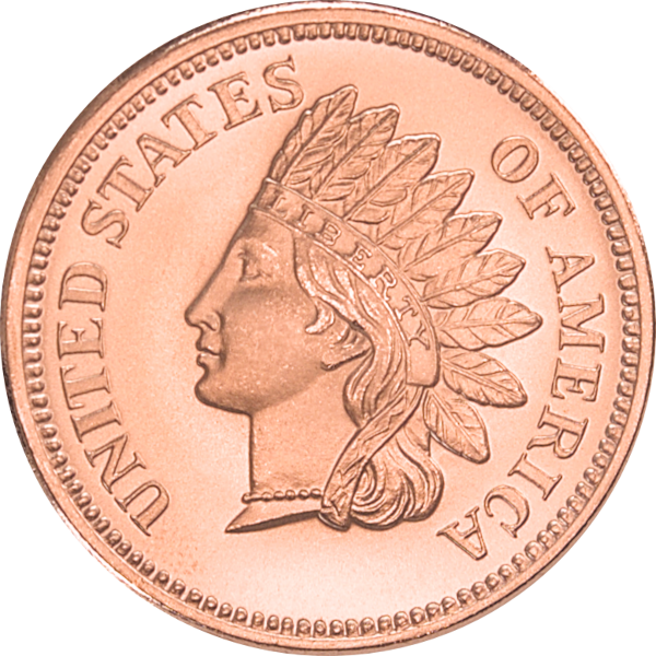 1 oz Copper Round Indian Head, front