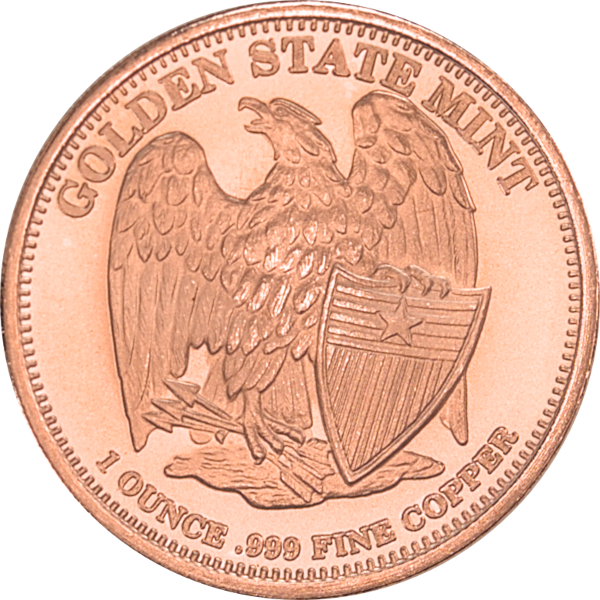 1 oz Copper Round Indian Head, back