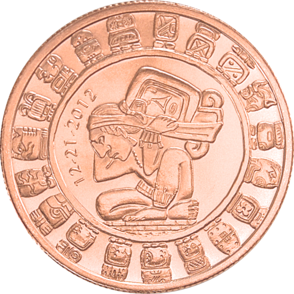 1 oz Copper Round Mayan Calendar, front