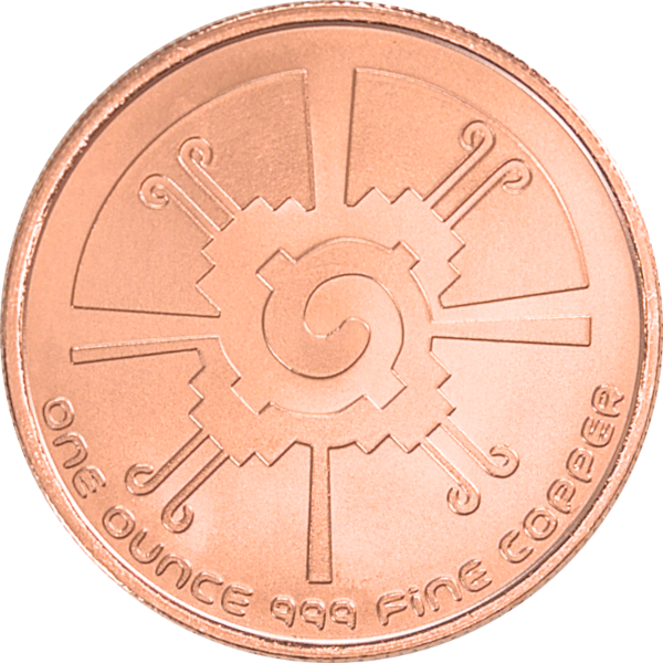 1 oz Copper Round Mayan Calendar, back