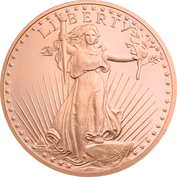 1 oz Copper Round Saint Gaudens, front