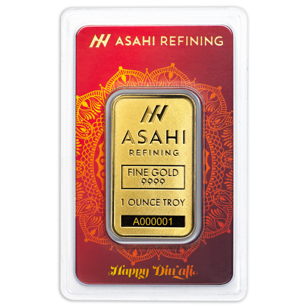 GOLD BARS 1 OZ - 1 OZ GOLD BAR DIWALI ASAHI MINT - 1GBDIAS