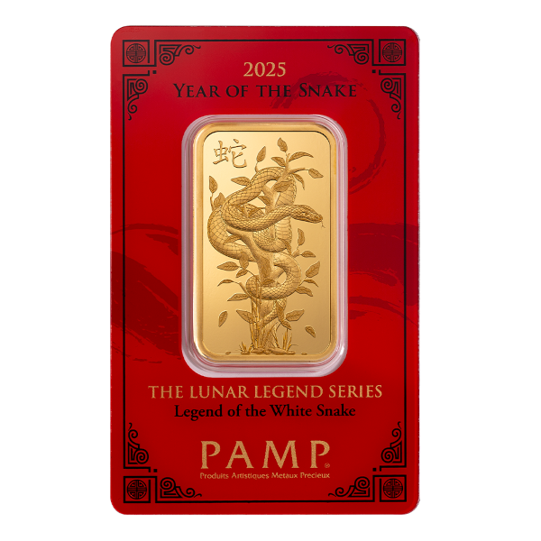 1 OZ GOLD BAR PAMP LUNAR WHITE SNAKE 