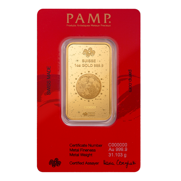 1 OZ GOLD BAR PAMP LUNAR WHITE SNAKE 