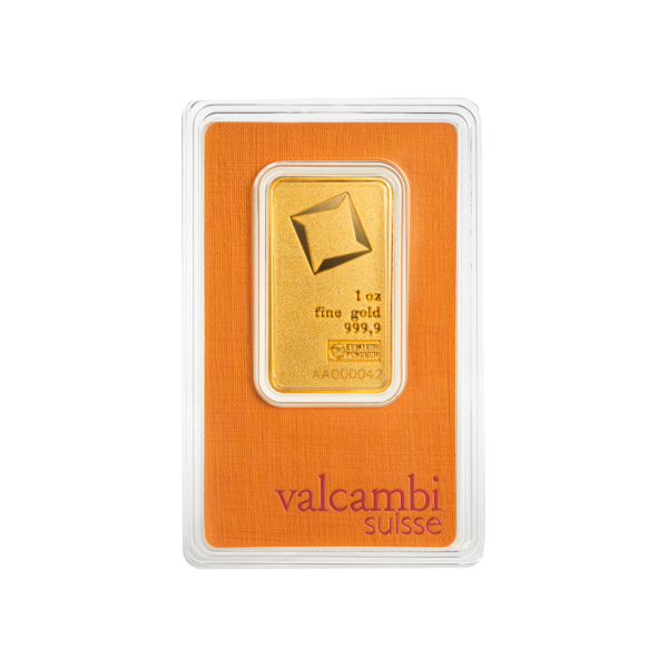 1oz Gold Bar - Valcambi Mint Matte Finish 