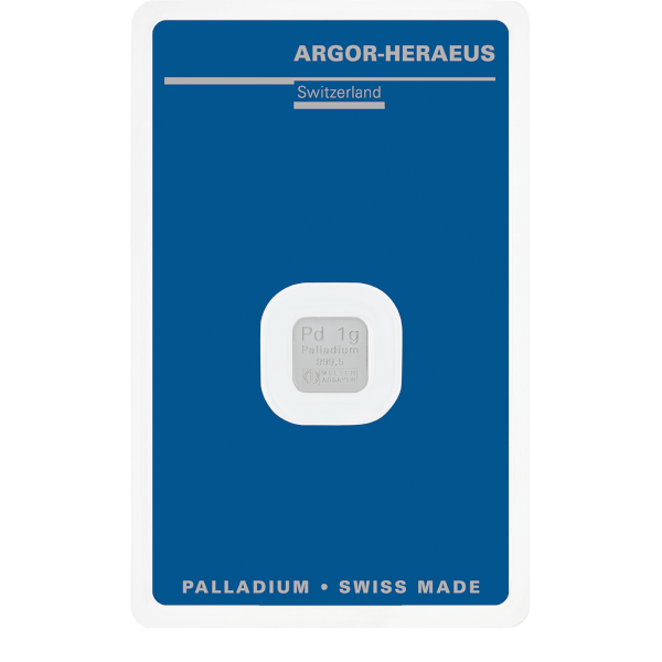 PALLADIUM BARS ASSORTED WEIGHT - 1 GRAM PALLADIUM BAR ARGOR-HERAEUS - 1GRPDBAR