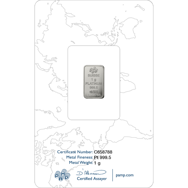 PLATINUM BARS ASSORTED WEIGHT - 1 GRAM PLATINUM BAR PAMP FORTUNA - 1GRPTBPAF