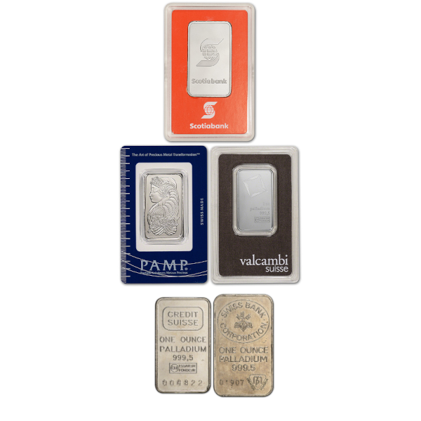 1 oz Palladium Bar, front