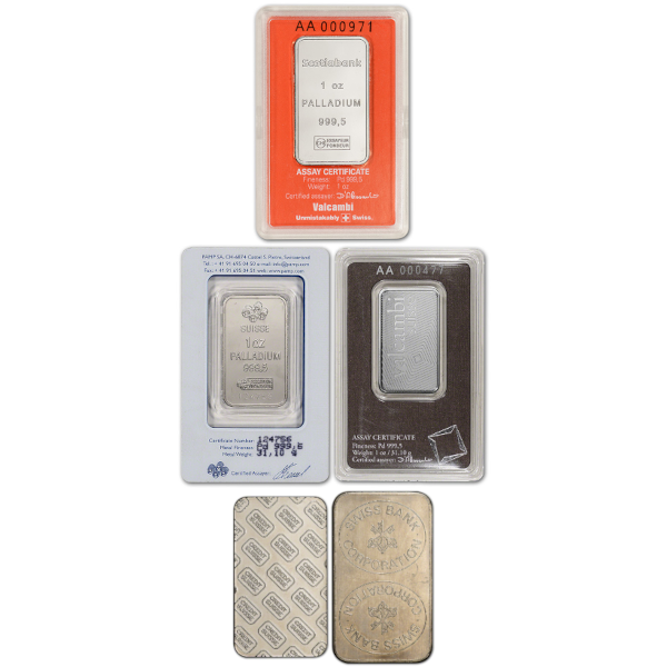 1 oz Palladium Bar, back