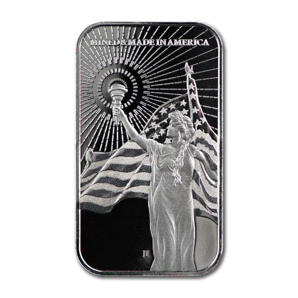 1 OZ SILVER BAR AMERICAN RESERVE COLUMBIA GODDESS ASAHI MINT