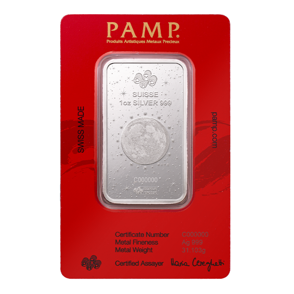 SILVER BARS 1 OZ - 1 OZ SILVER BAR PAMP LUNAR WHITE SNAKE - 1SBPASN25