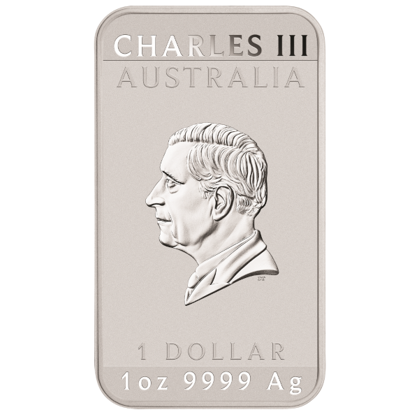 AUSTRALIAN SILVER - 2025 1 OZ SILVER PERTH MINT DRAGON RECTANGULAR COIN - 1SBPDR25