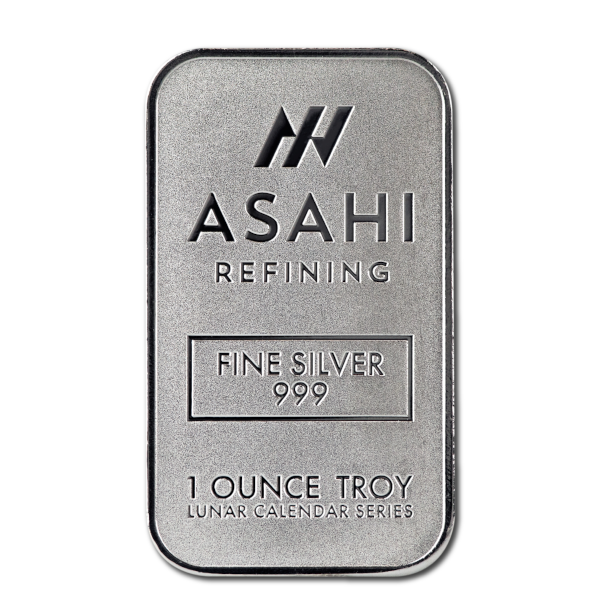 1 OZ SILVER BAR LUNAR SNAKE ASAHI MINT