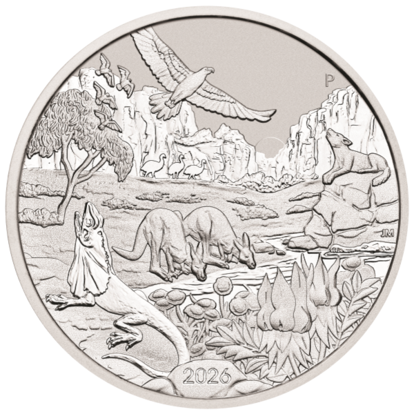 AUSTRALIAN SILVER - 2026 1 OZ PERTH MINT SILVER WONDERS OF AUSTRALIA THE OUTBACK - 1SPWAO26