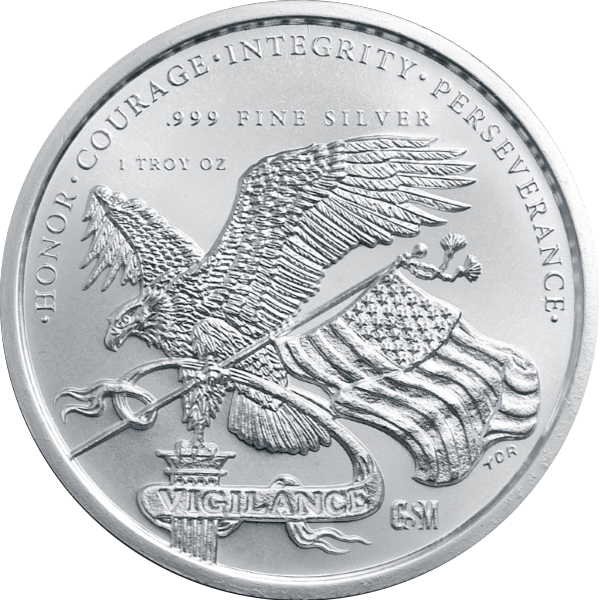 SILVER ROUNDS 1 OZ - 1 OZ SILVER ROUND 250TH ANNIVERSARY GOLDEN STATE MINT - 1SRD250GSM